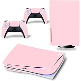 Console Skin Sticker Wrap Compatible with PS5 Disc (Pink) | Protective Vinyl Decal Cover, Compatible with Wireless Controller