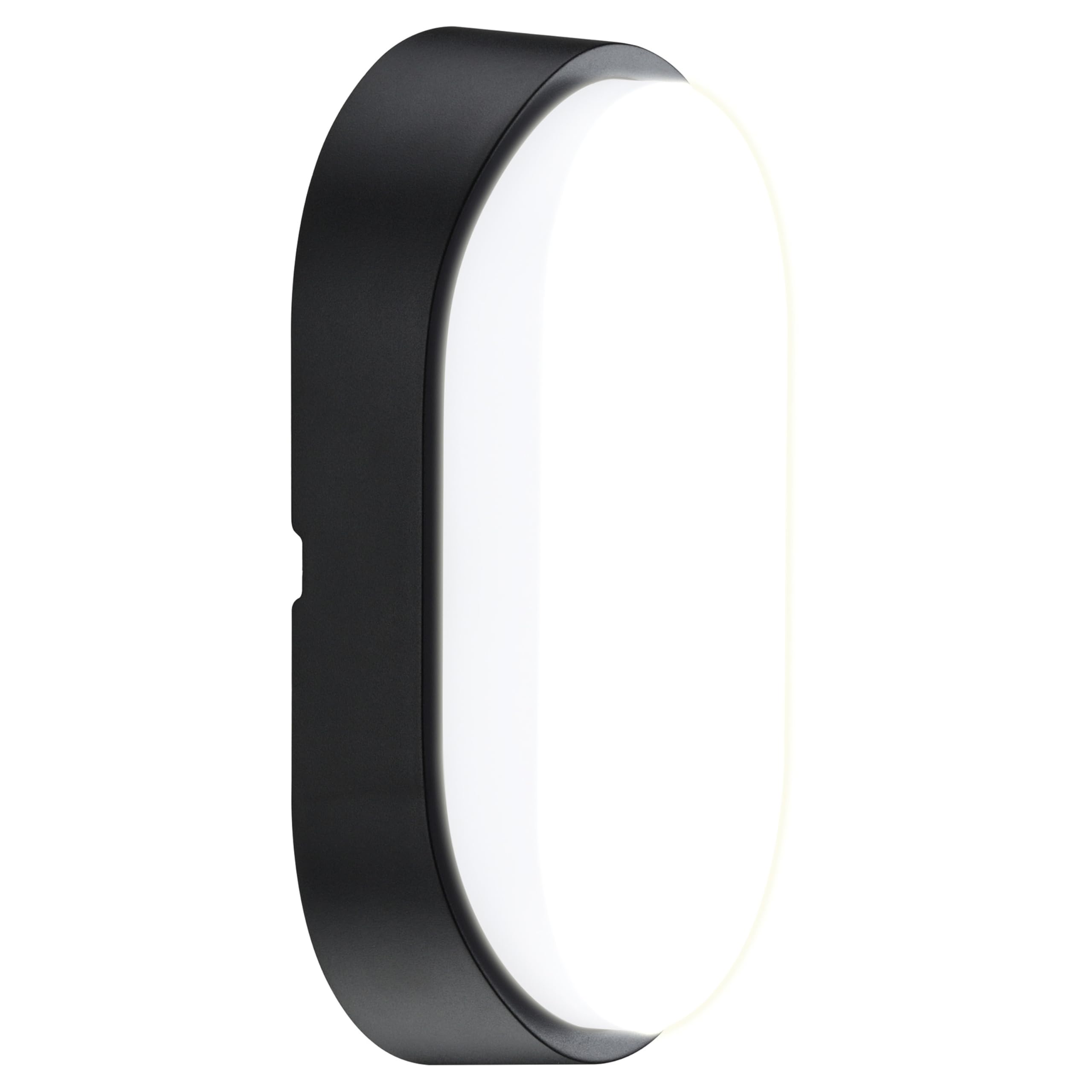 Luceco Eco Outdoor LED Bulkhead Light, Decorative Exterior Lighting, Oval, Black, IP54, 10W, 700lm, 4000K, EBEO10S40