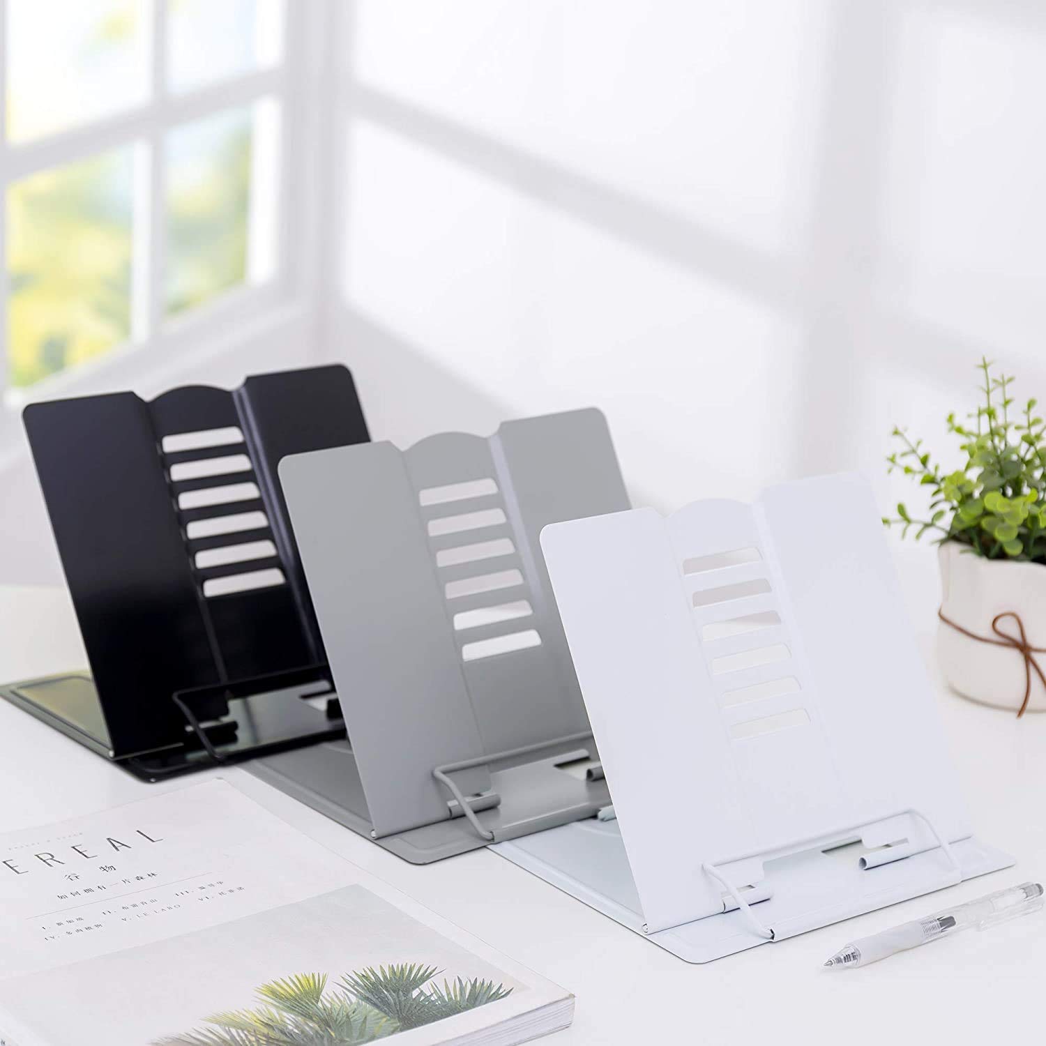 NEAR STOP Desktop Book Stand 5 Adjustable Positions Reading Foldable