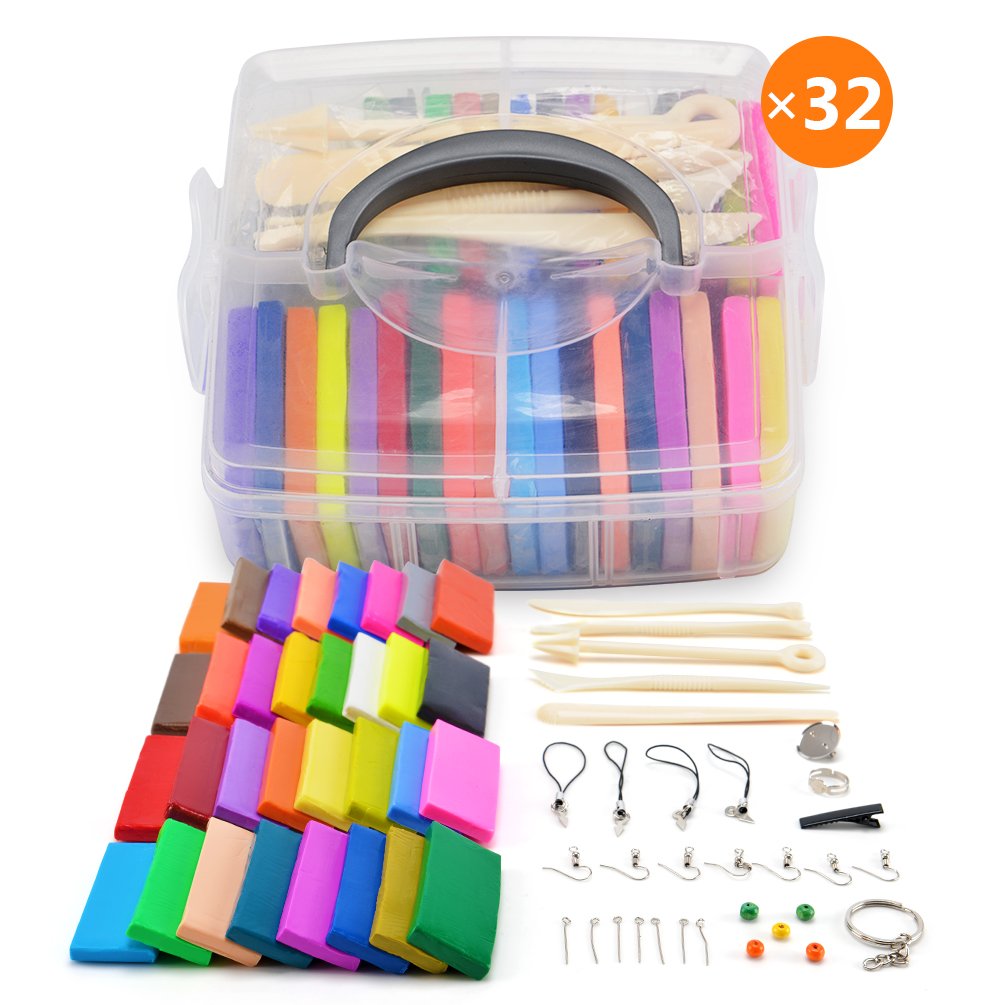 32 Blocks Polymer Clay Set Colorful DIY Soft Craft Oven Bake Modelling Clay Kit 714367574660 eBay
