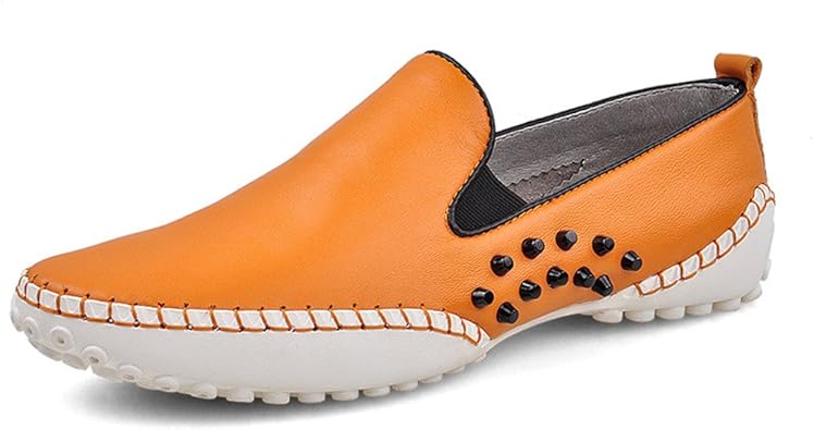orange driving shoes