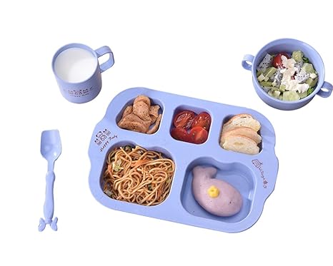 LINAG Platos Infantiles Niños Tazón Plato Taza Bambú Fibra Bebé ...