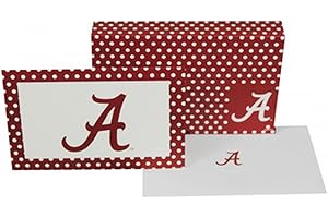 GAME DAY OUTFITTERS NCAA Alabama Crimson Tide Polka Dot Design Stationary Note Card Set