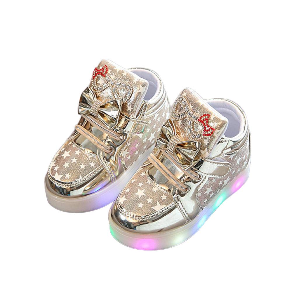 1-6 años Zapatos Planos para Niñas pequeñas,Yesmile Zapatos Bebé Navidad  led Niños Primer Paso Infantil Elegante Exterior Invierno Electrónica  Escáneres de radio