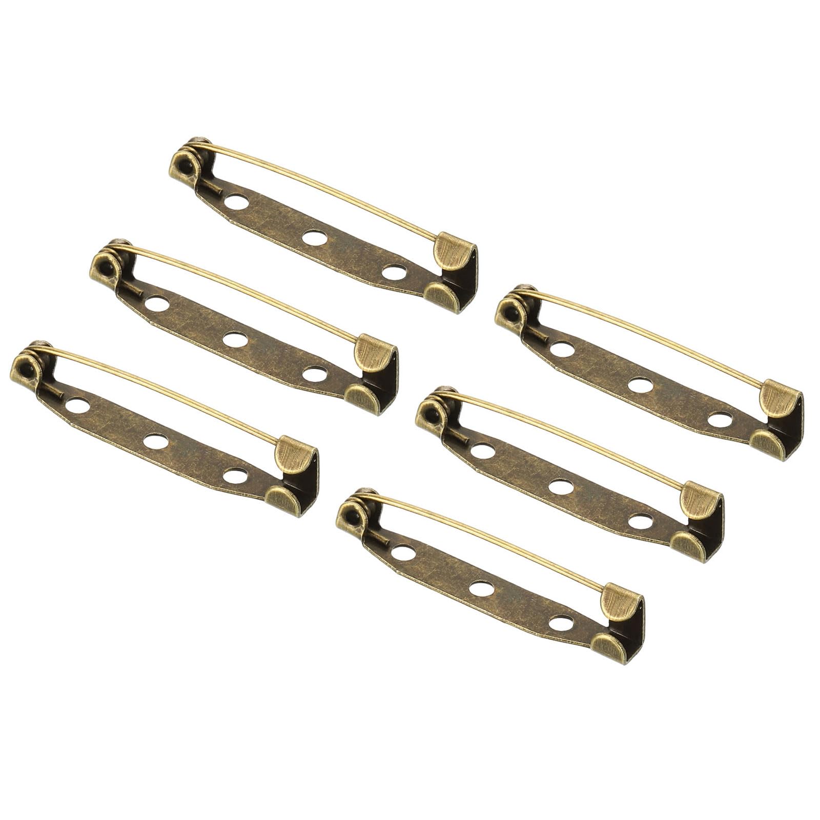 YOKIVE 50 Pcs Safety Bar Pins, Brooch Clasp Pin Backs | Badge Crafts Making Great for Name Tags, Jewelry Making (Bronze Tone, 35mm)