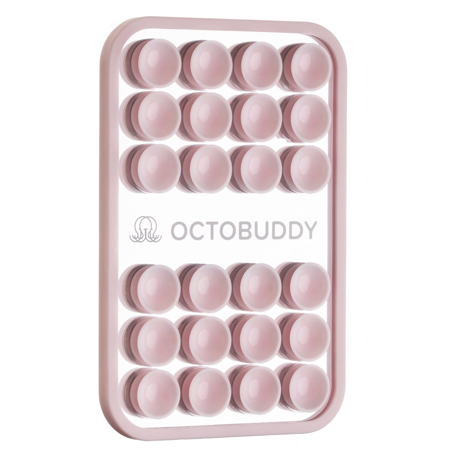 OCTOBUDDY Mirror - OG Suction Cup Phone Mount - Silicone Suction Grip Mobile Holder with Built-in Mirror - Hands-Free Selfies and Videos - Content Creator Accesory - 2.6″ x 3.9″, Chalk Pink