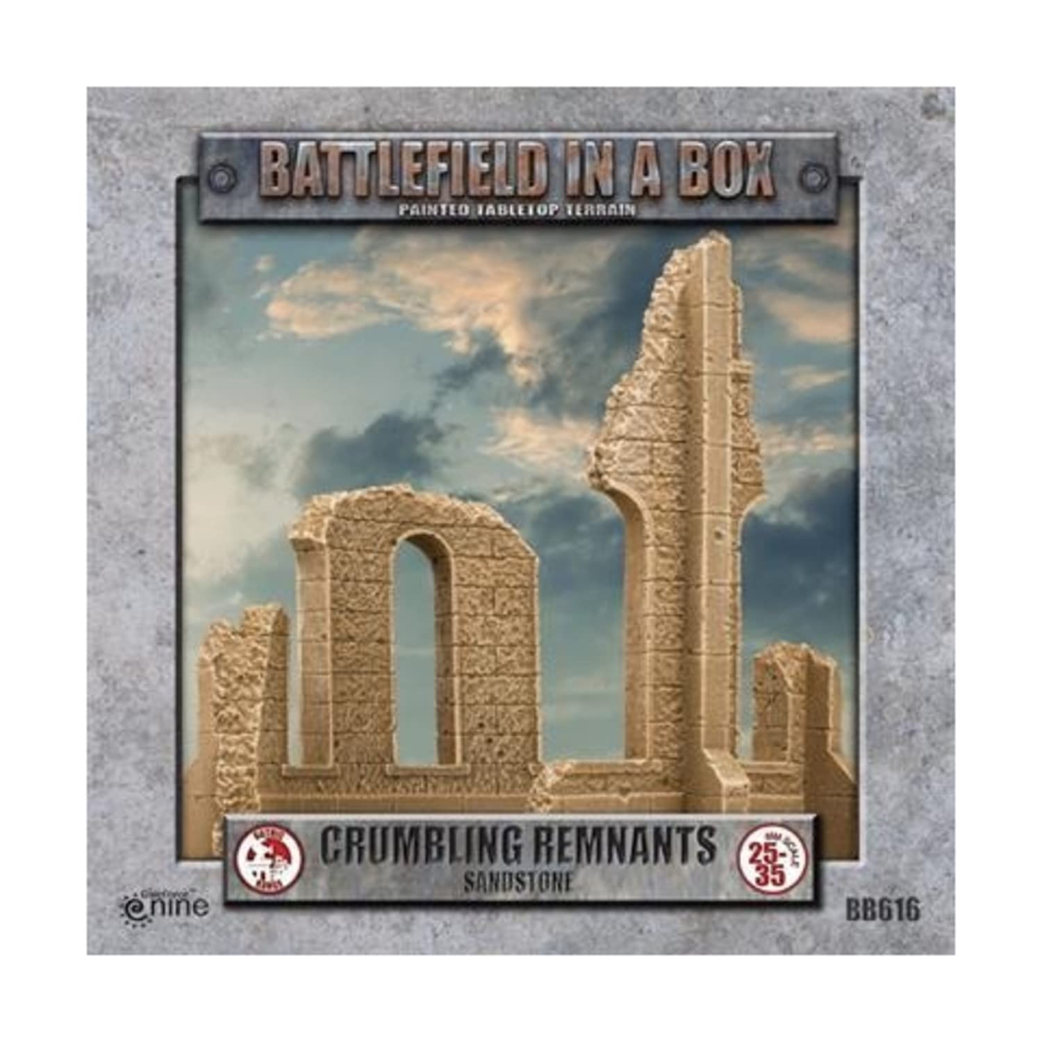 Gale Force Nine Gothic Battlefields: Crumbling Remnants - Sandstone - Tabletop Gaming Terrain - Terrain Piece - Adult, Teen, Kid - Two crumbling ruins