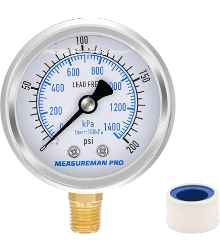 Manomètre Colonne D'eau 0-15 InH2O – Cadran 2,5 Pouces, Acier Chromé, Chine