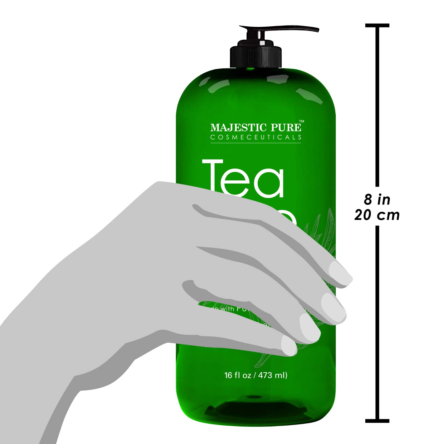 Majestic Pure Tea Tree Body Wash - Formulated to Combat Dry, Flaky Skin - Soothes, Nourishes and Moisturizes Irritated, Chapped, Problem Skin Areas - (Packaging may Vary) -16 fl. oz. : Beauty