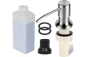 DIAFLINE Soap Dispenser for Kitchen Sink Stainless Steel Built in Soap Dispenser Countertop Pump Head with 17oz Large Liquid Bottle fit Kitchen Bathroom (Brushed Nickel)