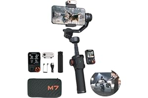 Hohem iSteady M7 Gimbal Stabilizer for Smartphone, 3-Axis Phone Gimbal, AI Tracking, Touchscreen Remote, Fill Light, Extensio