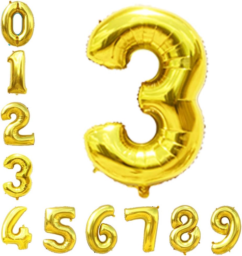 Gold Number Balloons 40inch Helium Birthday Balloons Foil