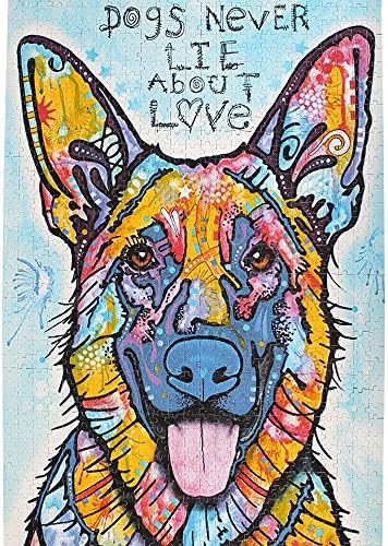 Christmas Island- Jigsaw Puzzles Wooden 1000 Pieces for Adult- Animal Pop Art Wall Decal by Dean Russo - "Dogs Never Lie About Love"