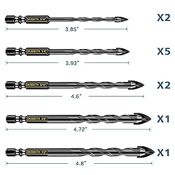 11-pc Carbide Masonry Concrete Drill Bit Set for