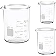 Glass Measuring Low Form Beaker Set 50ml 100ml 250ml Glass Graduated Beaker Set