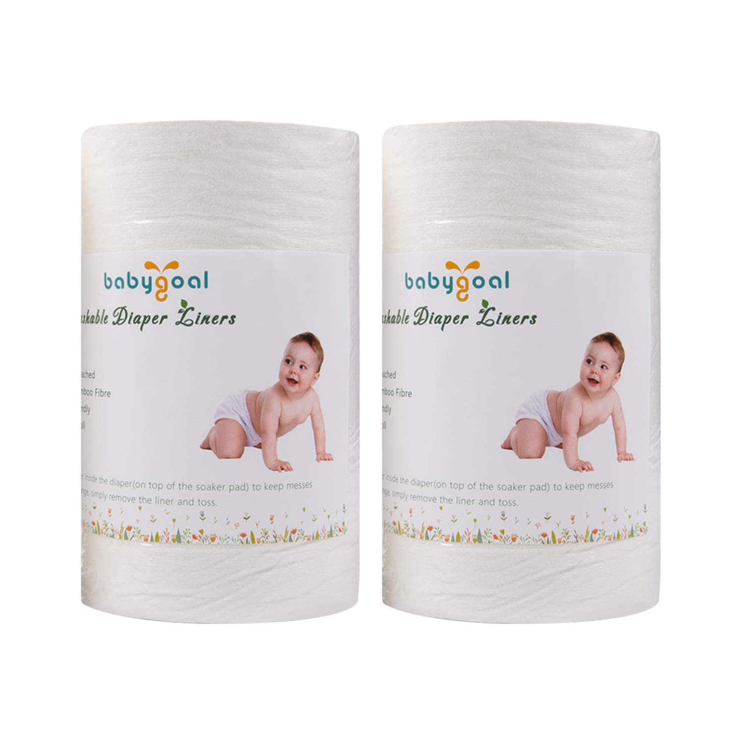 100/Roll Large Paper/Bamboo Flushable Nappy Liners Cloth Reusable