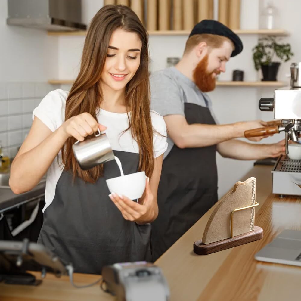 FEMONGY kaffeefilterhalter filtertütenhalter kaffefilterhalterung kaffeefilter aufbewahrung kaffee filter aufsatz filterkaffee aufsatz - Halter für Kaffeefilter zur Aufbewahrung (A-Walnussholz) 6