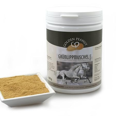 Golden Peanut Grünlippmuschelpulver Neuseeland Muschel Extrakt Premium Qualität für Pferde 500g Dose