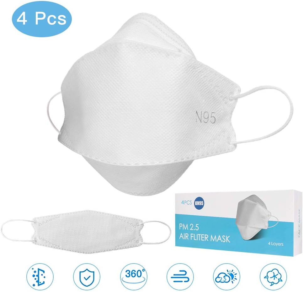 4Pcs N95 massks,Anti Pollution Comfortable Mouth massk,Breathable Particulate Respirator KN95 Face massk Anti PM2.5 Protection Dust Safety massk Unisex Outdoor