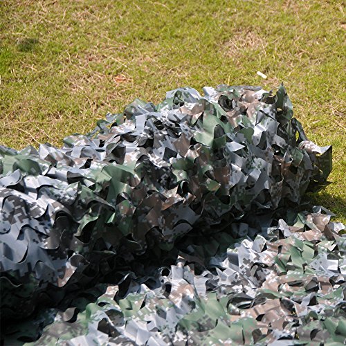 HYOUT Camo Net, Woodland Camouflage Netting Military Sunshade Nets Camping Hunting Shooting Blind Sunscreen Netting Camouflage Party Decoration - Thumbnail 5