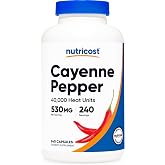 Nutricost Cayenne Pepper (530mg) 240 Capsules, 40,000 Heat Units, GMO-Free | Gluten-Free