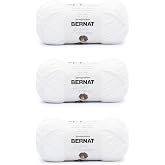 Bernat Softee Cotton Yarn for Crocheting Soft, Clear White, 3-Pack | #3 DK Light Yarn, 60% Cotton 40% Acrylic, Soft Crochet Yarn for Garments, Knitting &amp; Crafts, 254yds, 120g/4.2oz per skein