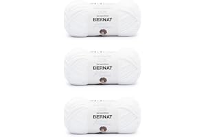Bernat Softee Cotton Clear White Yarn - 3 Pack of 120g/4.25oz - Nylon - 3 DK (Light) - 254 Yards - Knitting/Crochet