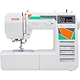 Janome MOD-50 Computerized Sewing Machine with 50 Built-In Stitches, 3 One-Step Buttonholes, Drop Feed and Accessories Red