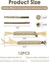 Nepfaivy Cat Toys Silvervine Sticks 12PCS Indoor Dental Chew Toy view 7