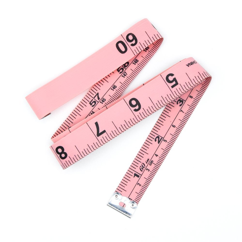 2PCS 150CM 60 Inch Soft Tape Measurement for Tailor or Weight Control Measure also Centimeter Scale on other side. (Pink)