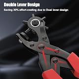 Diyife Leather Hole Punch Upgraded Heavy Duty Revolving Plier 2mm-4.5mm Red view 4