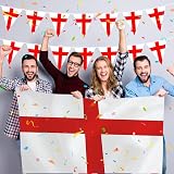 SHATCHI 10m St George Cross Bunting 25 Flags Outdoor UK Banner 32.8ft view 6