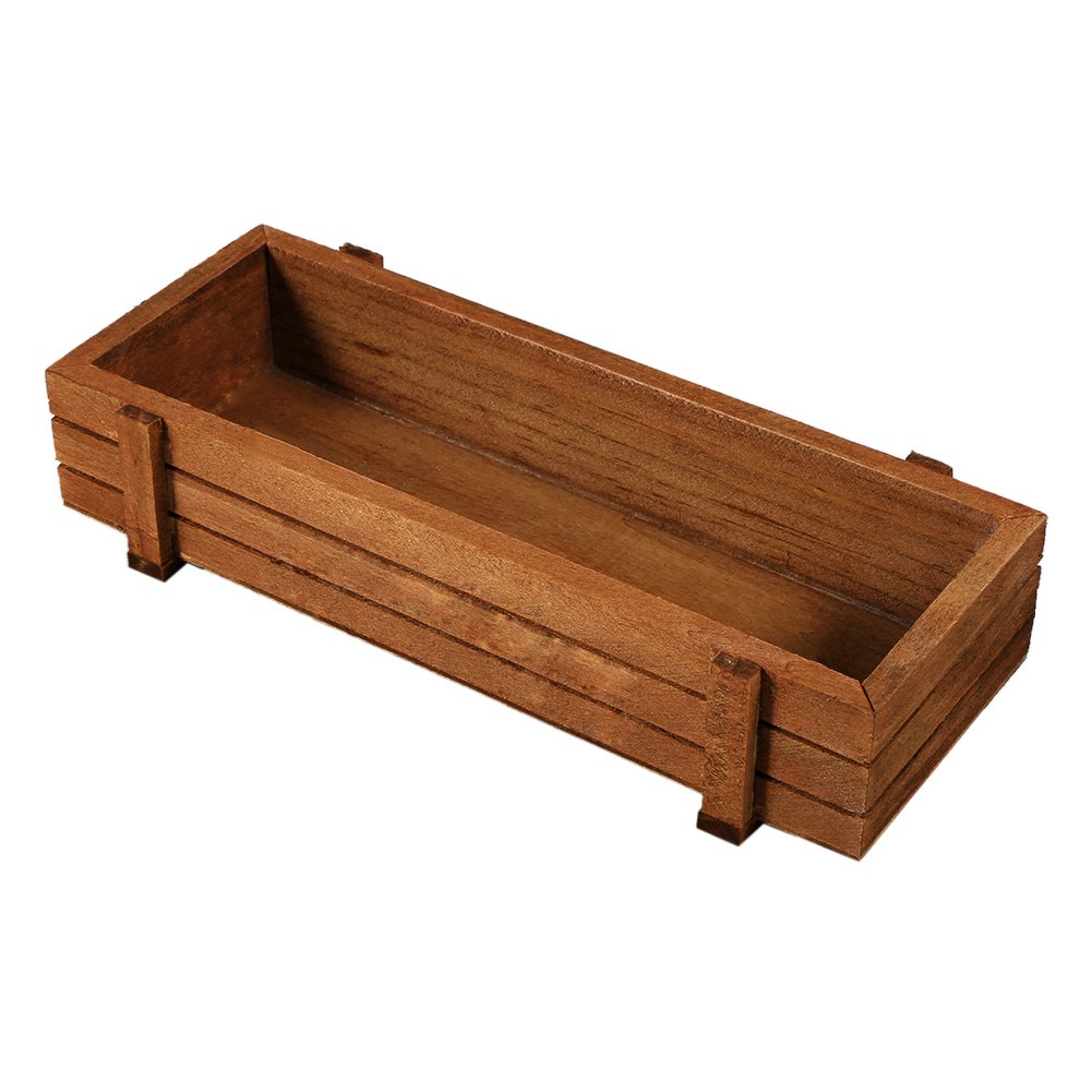 Photo 1 of Wooden Planter Box, Wooden Planter Boxes Rectangular Wooden Window Box Garden Planter Indoor Outdoor Wood Flower Container for Flower Plant Vegetables