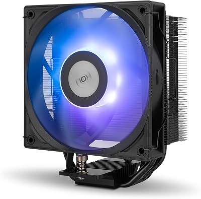 HUMMER R-400 ARGB Preto - Arrefecedor de ar do CPU, ventoinha PWM de 120mm, Iluminação ARGB, TDP 235W, 4 heatpipes, compatível com Intel/AMD, Silencioso e Eficiente, Preto