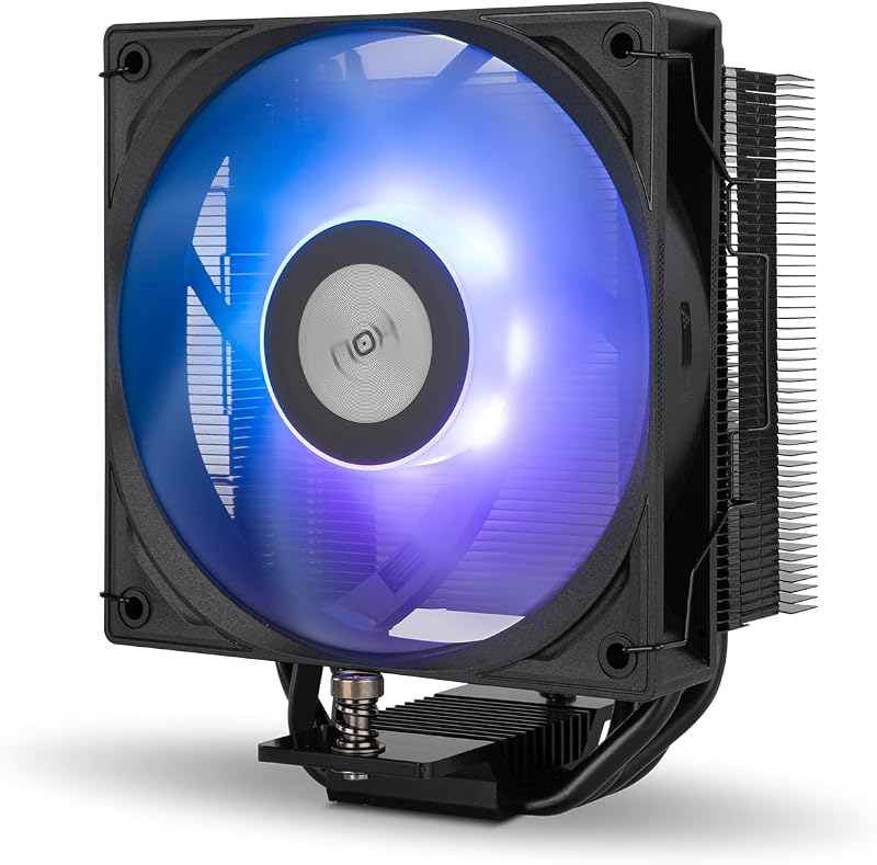 HUMMER R-400 ARGB Preto - Arrefecedor de ar do CPU, ventoinha PWM de 120mm, Iluminação ARGB, TDP 235W, 4 heatpipes, compatível com Intel/AMD, Silencioso e Eficiente, Preto