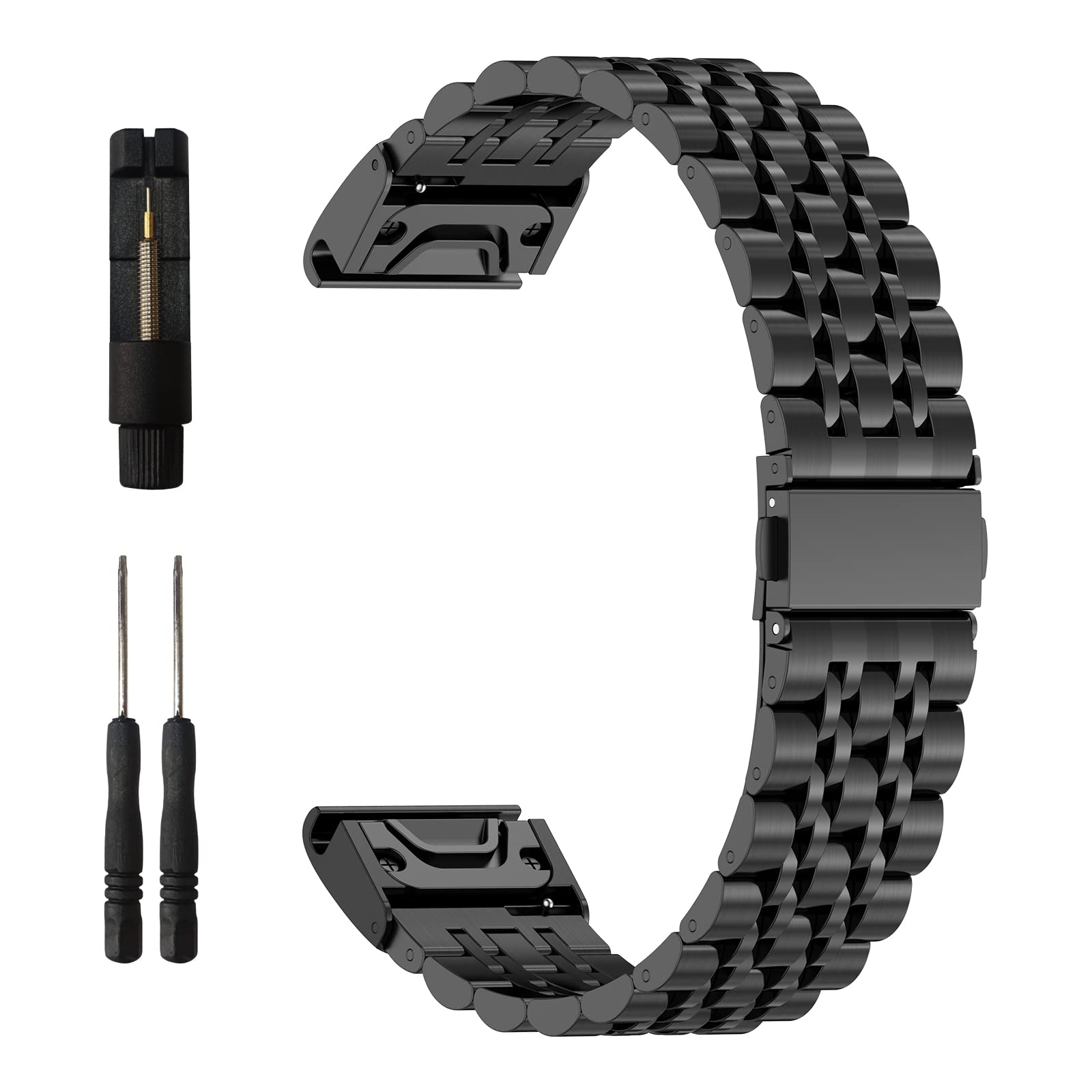 EZMVZKU 22mm QuickFit Metal Strap for Garmin Fenix E/Fenix 8 AMOLED 47mm/7/7 Pro/6/6 Pro/5/5 Plus,Stainless Steel Watchband for Forerunner 965 955 945 935/Approach S62/S60/epix Pro 47MM/Descent G1