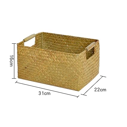Zhongyue Seaweed Woven Rectangular Storage Box Rattan Bamboo