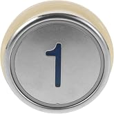 HEALLILY Stainless Steel Elevator Button 1St Button Arrow Indicator | Blue Light, 32.7mm Opening, 1 X Button, Compatible with Most Elevators