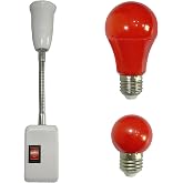 YCCLDIPL Darkroom Safelight Portable Red Lamp, E27 LED Screw Mouth Wall Light 360 Degree Desk Light with Switch