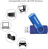 ENUODA 16GB USB 2.0 Flash Drive 2 Pack Swivel Design Purple Blue view 3