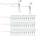 BeapTcely 50 Pieces Gridwall Hooks Gridwall Panel Hooks Metal Gridwall Hanging Hangers Gridwall Accessories Gridwall Pegs for Retail Shop Display Trade Garage Storage (White, 6 Inch)