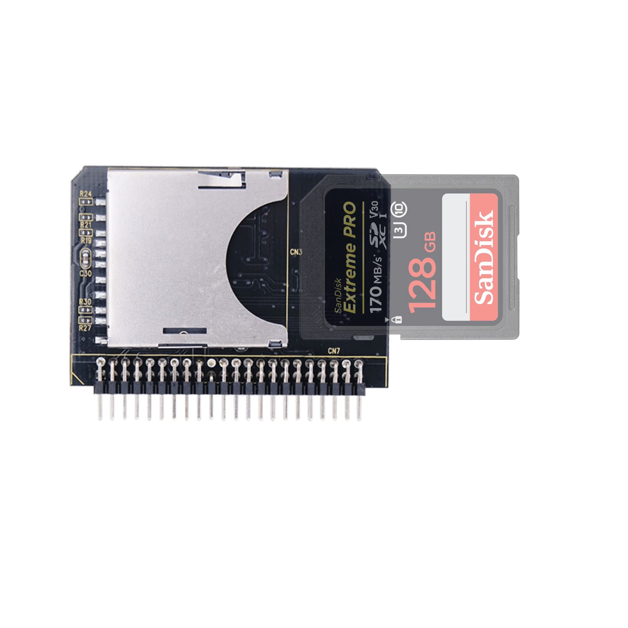 LEAGY Secure Digital SD SDHC SDXC MMC Memory Card to IDE 2.5" 2.5 Inch 44P 44 Pin Male Adapter Converter, SD 3.0