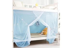 Eimilaly 8 Corner Bed Canopy Curtains for Girls Boys Bed Decor, Bed Canopy for Dormitory, Loft Bed, 1-1.8M Bed or Outdoor Cam