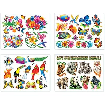 40 Nature Window Clings Butterflies Birds Flowers Fish Endangered Animals