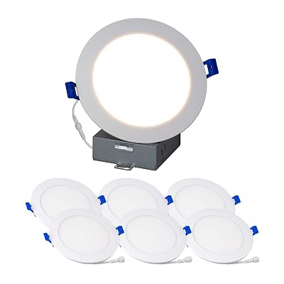 OVO 6-Pack 4 Inch IC Rated LED Recessed Lights – Dimmable, 12W 900 Lumens, 3000K Warm White, Slim Panel With Junction Box For Damp Locations