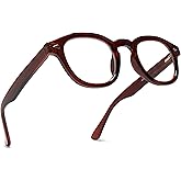 2SeeLife Retro Round Reading Glasses for Men and Women – Narrow-Medium Fit, Premium Readers Spring Hinges, Solid & Sturdy, Brown, +3.00