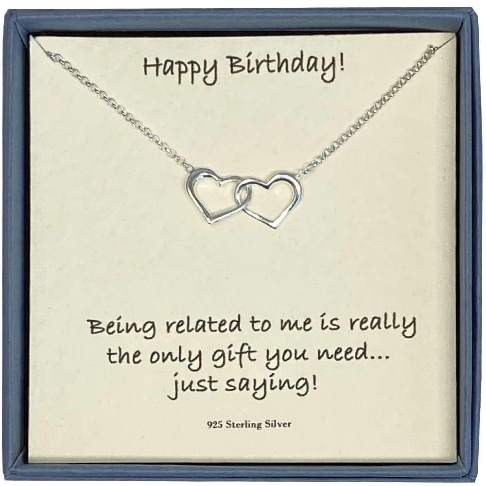 Strictly Gifts Birthday Card funny message for Sister or Daughter with Heart Necklace and Gift Box -
