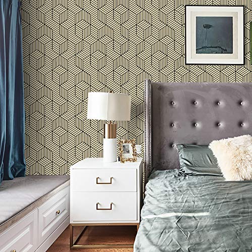 Livebor Geometric Hexagon Peel and Stick Wallpaper 17.7inch x 118.1inch
