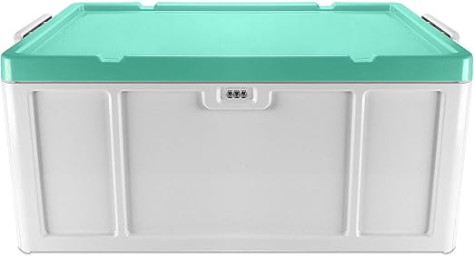 Caja de almacenamiento 52L con tapa, contenedor de almacenamiento con