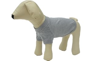 Lovelonglong Pet Clothing Dog Costumes Basic Blank T-Shirt Tee Shirts for Small Dogs Gray XS